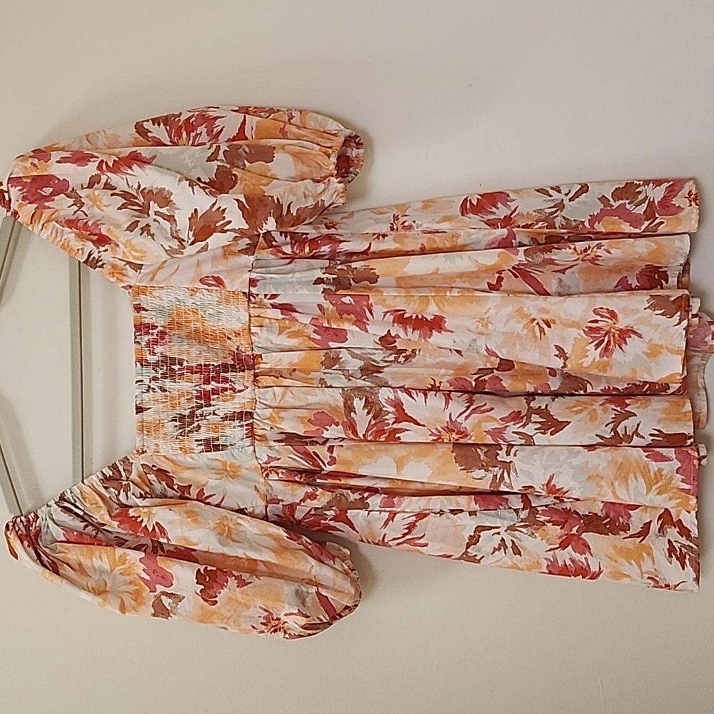 Abercrombie and Fitch Baby Doll Floral Puff Sleeve Mini Dress Size SP - Picture 10 of 16